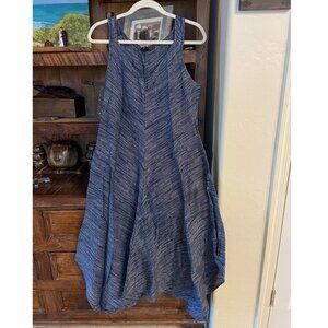 Fever Navy White Striped Dress Flowy Women's Medium Festival